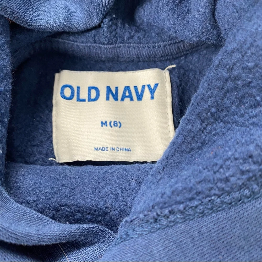 Old Navy Blue Spider Graphic Pullover Hoodie Boys Size 8